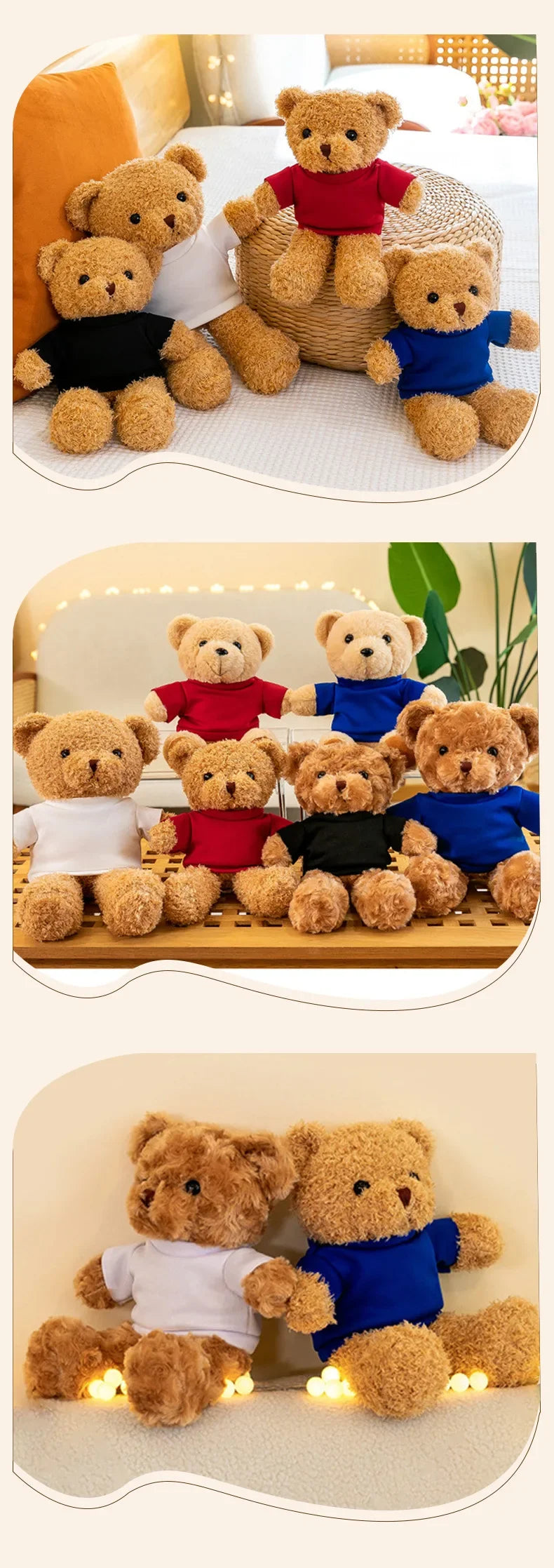 Teddy Bear Plush Doll Activity Gift Customizable Logo Small Bear Toy Stuffed Animal Soft PP Cotton Filling Made in China