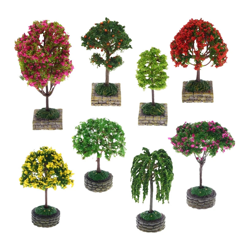 1:12 Dollhouse Miniature Landscape Tree Orange Tree Garden Decor Toy Doll House Accessories