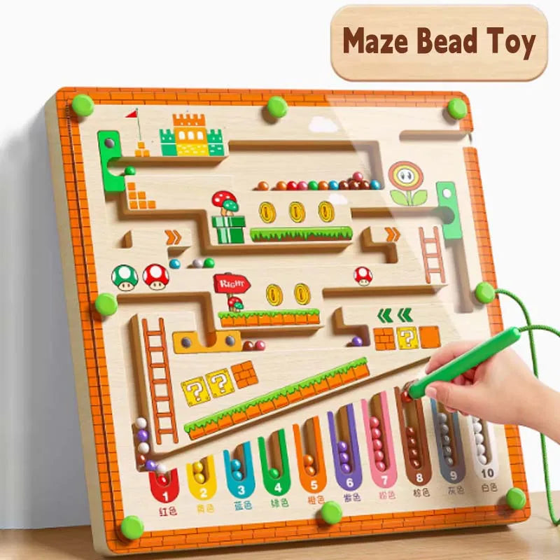 New 3D Kid Magnetic Labyrinth Ball Stem Fine Motor Skill Builder for Preschoolers Age 3-4 Interactive Early Education Puzzle Toy