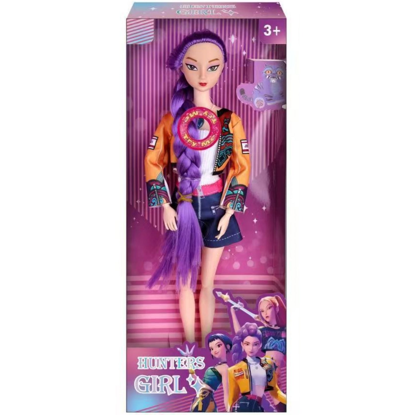 Hunters Girl Doll Rumi Mira Zoey Vinyl Figure Kpop Demon Hunters 11 Inch Posable Anime Toy with Theme Music for Kids Girl Gift