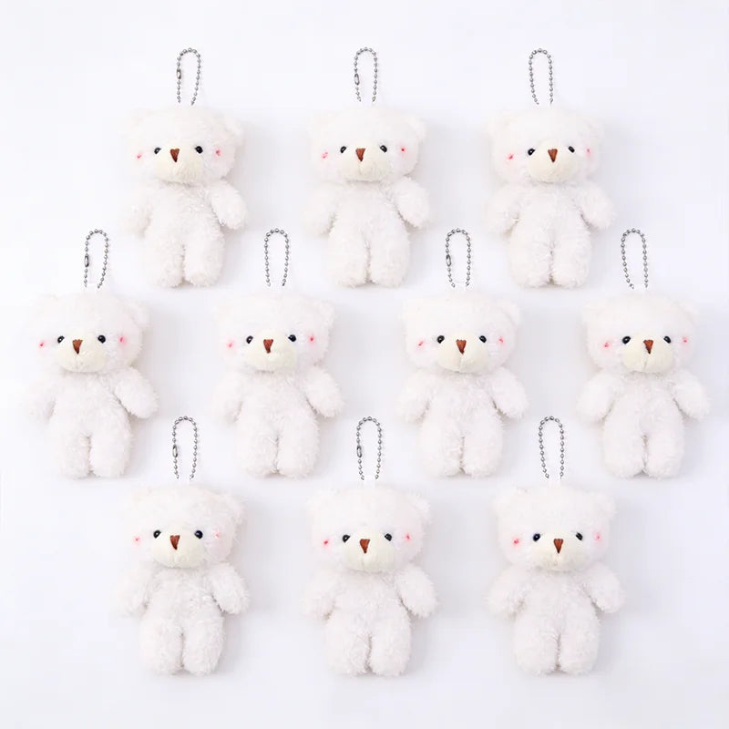 10 Pcs Mini Stuffed Plush Bears Cute Animal Tiny Bear Doll Toy Keychain Bag Pendant Ornament Soft Stuffed Toy Girl Party Gift