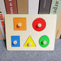 Montessori Toy Wooden Building Blocks Early Learning Educational Toys Color Shape Match Kids Puzzle Toys For Children Boys Girls