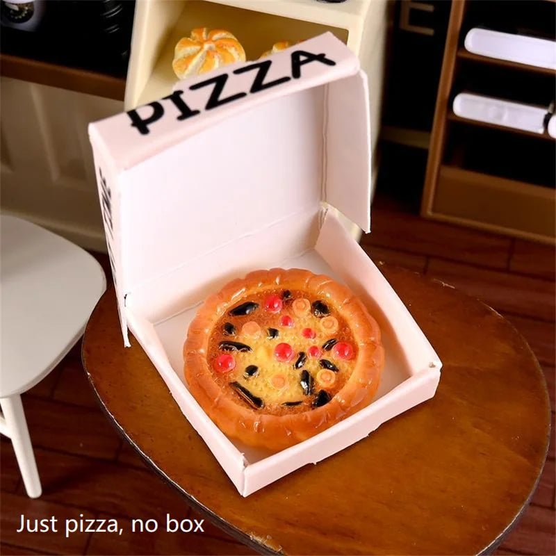 10 PCS Dollhouse Miniature Simulated Pizza Model Kitchen Food Accessories For Doll House Decor Kids Pretend Play Toys Gift