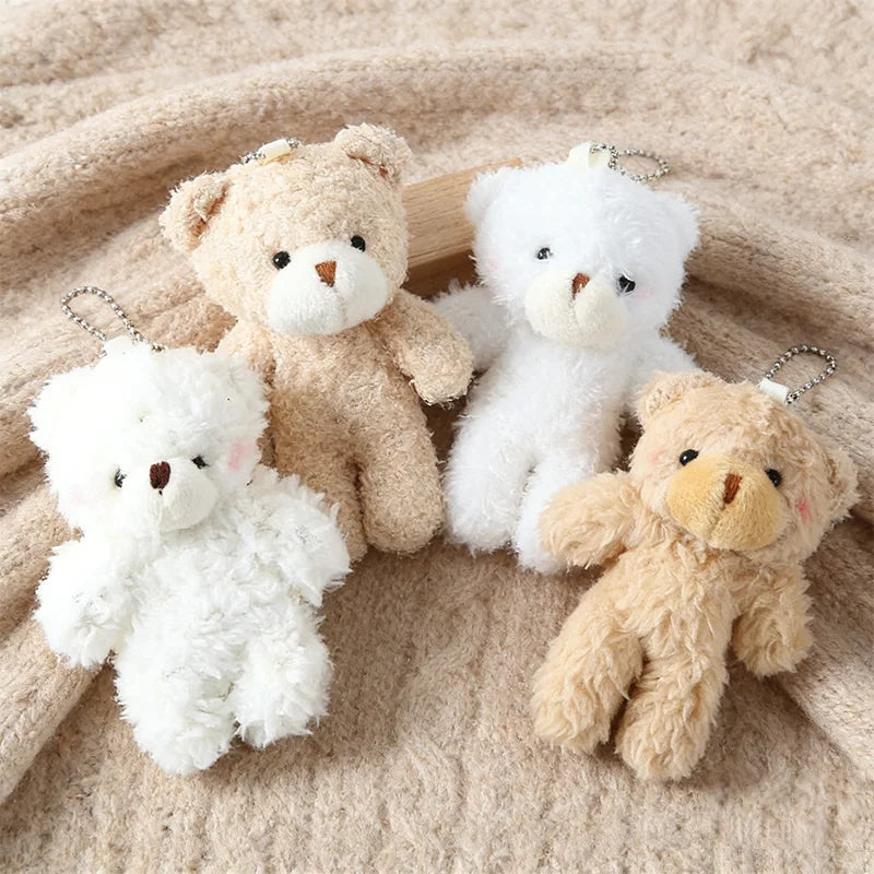 10 Pcs Mini Stuffed Plush Bears Cute Animal Tiny Bear Doll Toy Keychain Bag Pendant Ornament Soft Stuffed Toy Girl Party Gift