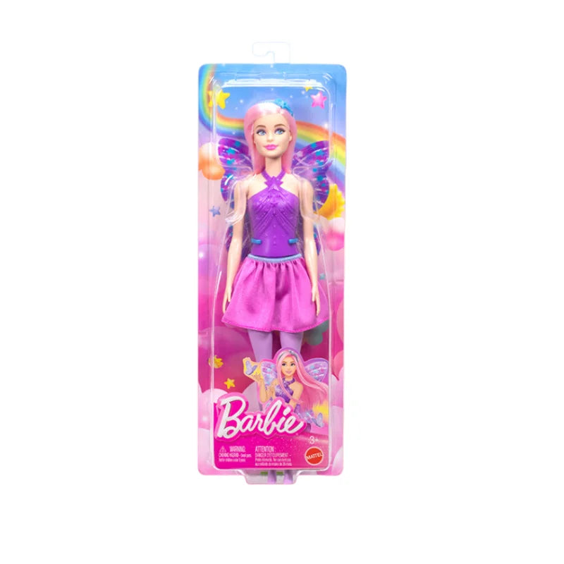 New Barbie Dreamtopia Nebula Fairy Doll With Magic Wings Fancy Dress Up Outfit Girls Pretend Play Toy New Year Gift For Girls