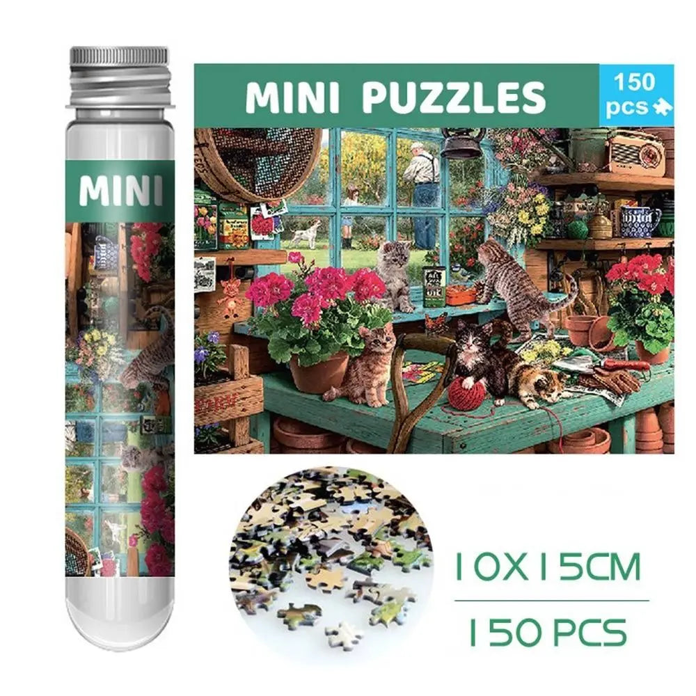 150PCS/Set Creative Oil Painting Jigsaw Puzzles Gifts Mini Puzzle Game Test Tube Decompression Game Adult Children