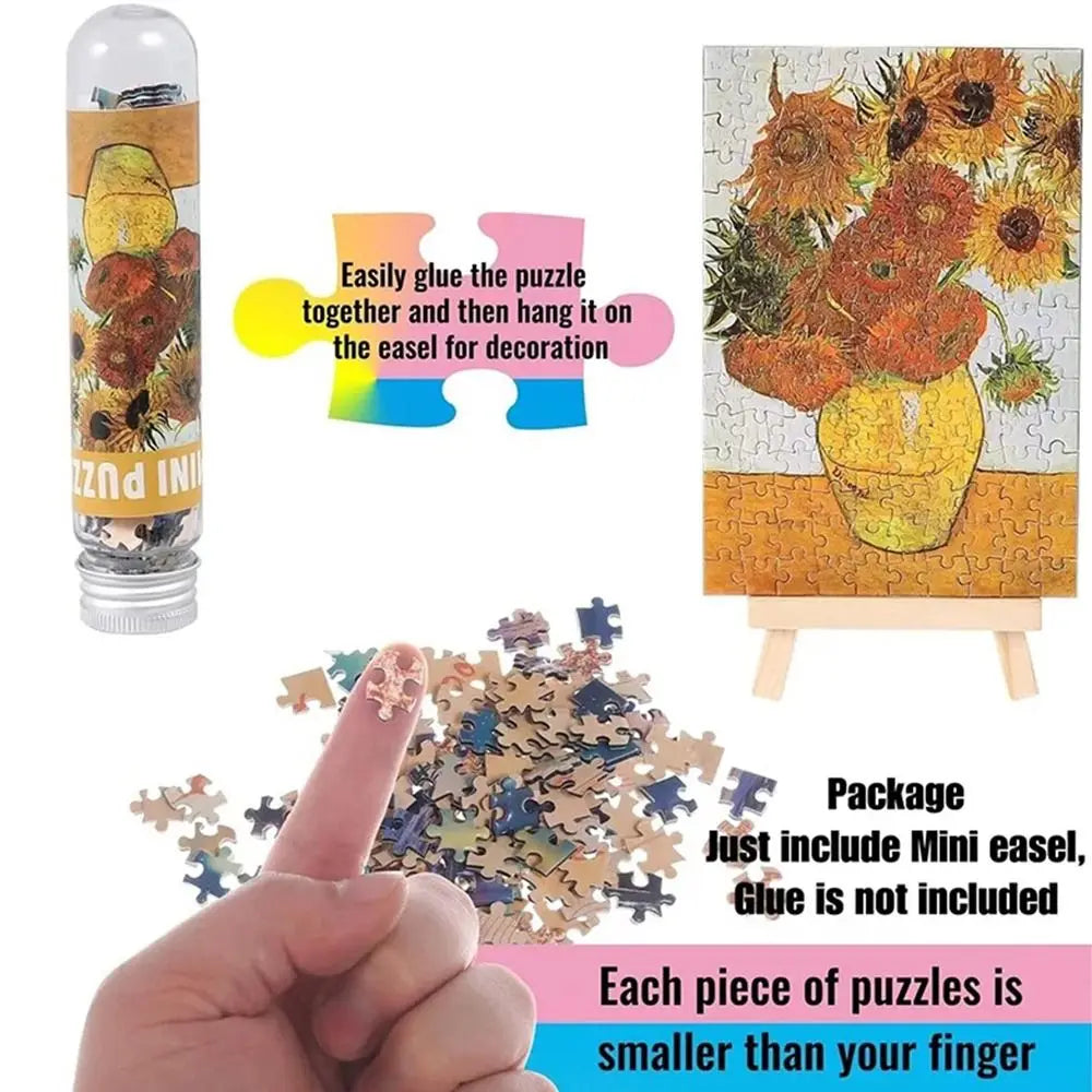 150PCS/Set Creative Oil Painting Jigsaw Puzzles Gifts Mini Puzzle Game Test Tube Decompression Game Adult Children