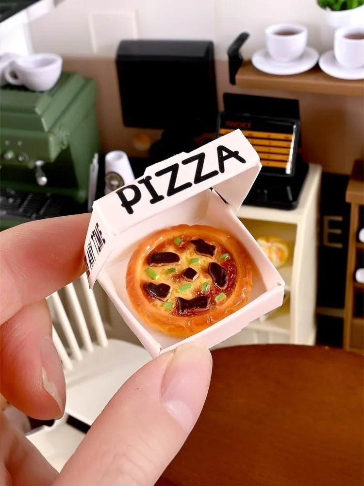 10 PCS Dollhouse Miniature Simulated Pizza Model Kitchen Food Accessories For Doll House Decor Kids Pretend Play Toys Gift