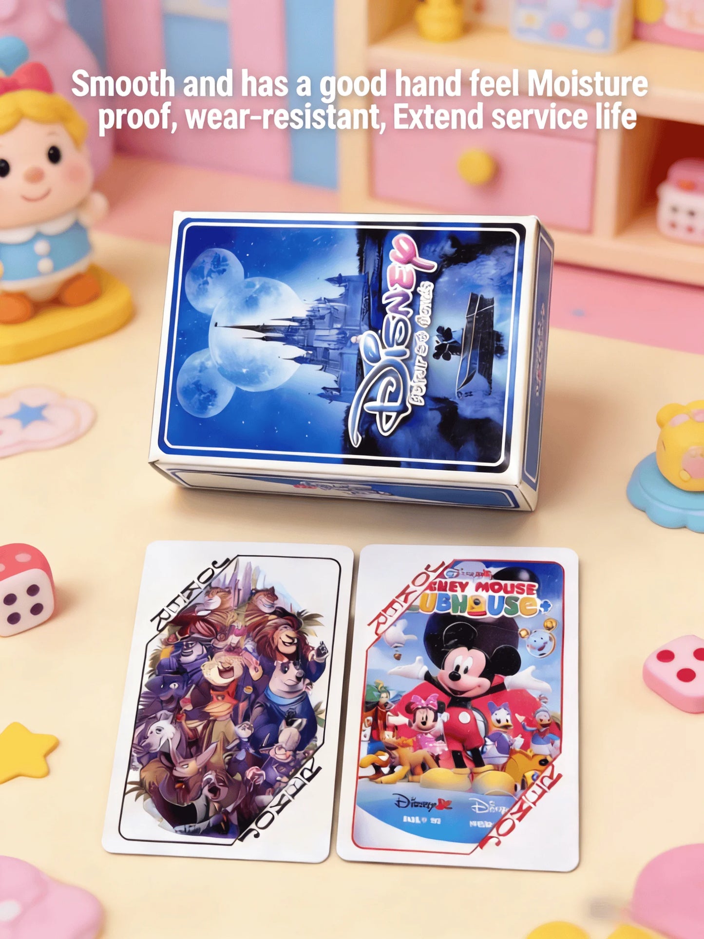 Disney Poker Playing Cards Child Toys Deck Cartoon Mickey Minnie Donald Stitch Zootopia Cars Pooh Finding Dory Lion King Dumbo