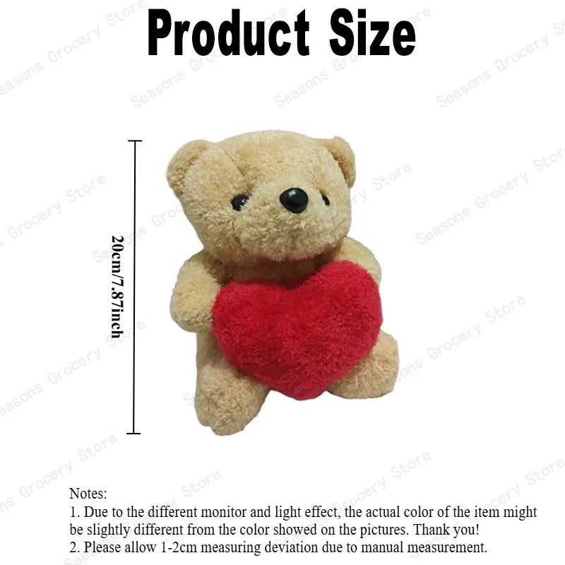 1-5PCS Valentine’s Day Bear Plush Toy Cute Heart-Hugging Stuffed Animal Doll Soft Love Bear Gift for Christmas  Anniversaries