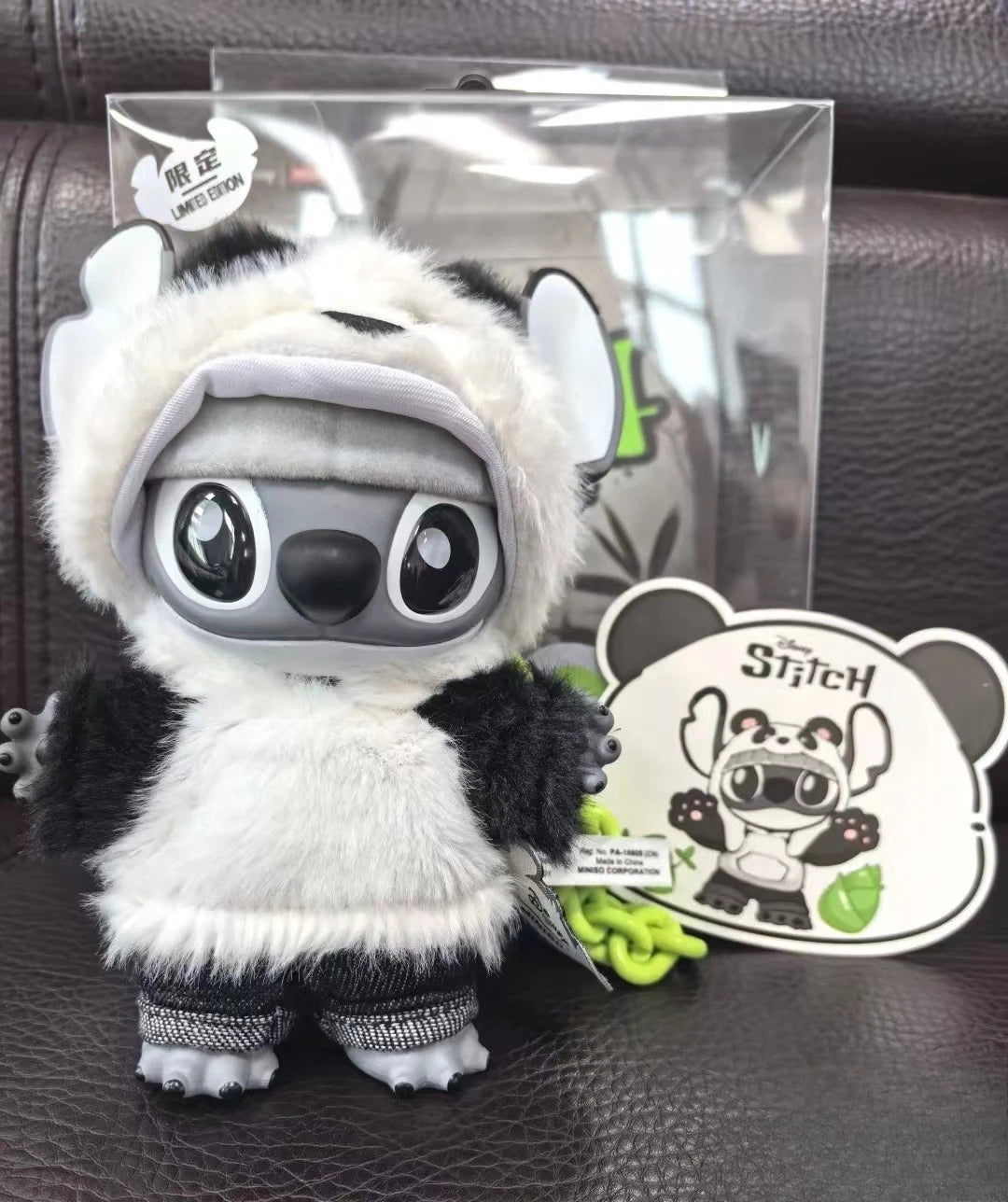 Miniso Disney Stitch Panda Edition Vinyl Figure, Limited Collectible Toy, Perfect Christmas Gift for Desk Decor & Keychain