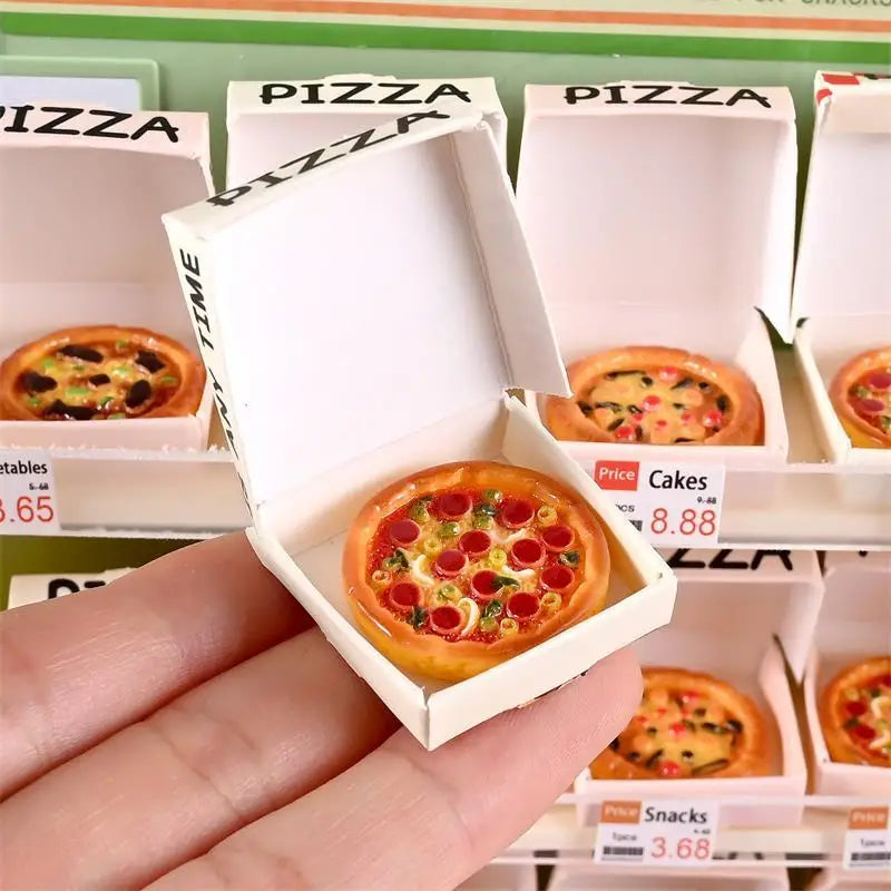 10 PCS Dollhouse Miniature Simulated Pizza Model Kitchen Food Accessories For Doll House Decor Kids Pretend Play Toys Gift