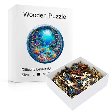 Ocean World Wooden Puzzles, Exquisite Paper Boxes, Irregular Shaped Puzzle Toys, Family Gathering Games, Decorative Arts, Festiv