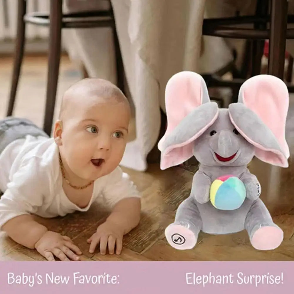Hide-and-seek Elephant Plush Toy Flapping Ears With Cheerful Songs Elephant Soft Soothing New Born Gift For 3-12 Months Gifts