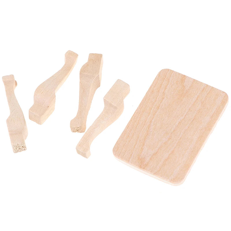 DIY Mini Wooden Table Furniture Toys 1:12 Dollhouse Miniature Accessories Doll House Decor Baby Toys
