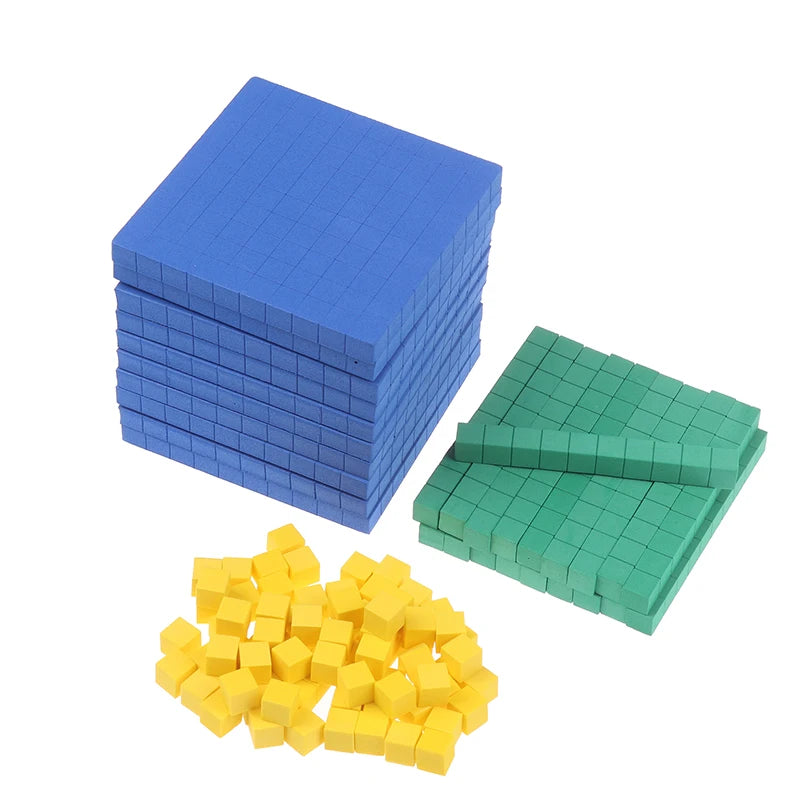 New 130Pcs Base Ten Blocks For Math Place Value Blocks Base 10 Math Manipulatives Number Concepts Math Cubes For Kids Counting B