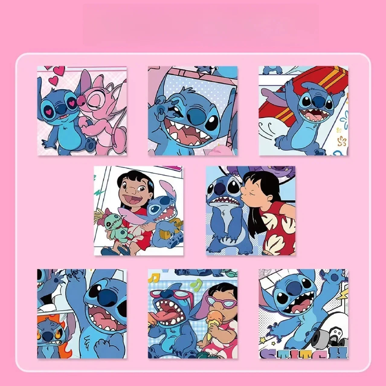 500/1000pcs/roll Disney Stitch Blue Kawaii Stickers Luggage Graffiti Toy Decals Decoration Sticker Gift Closure Sticker