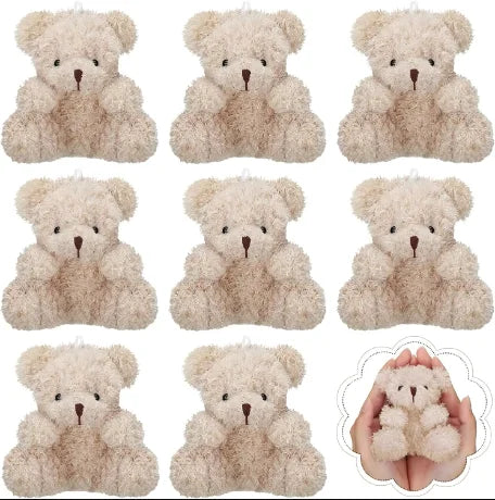 12-96PCS Mini Bear Plush Stuffed Small Teddy Bear Bulk Animal Toy Bear Doll Keychain for Baby Shower Birthday Gifts Party Favors