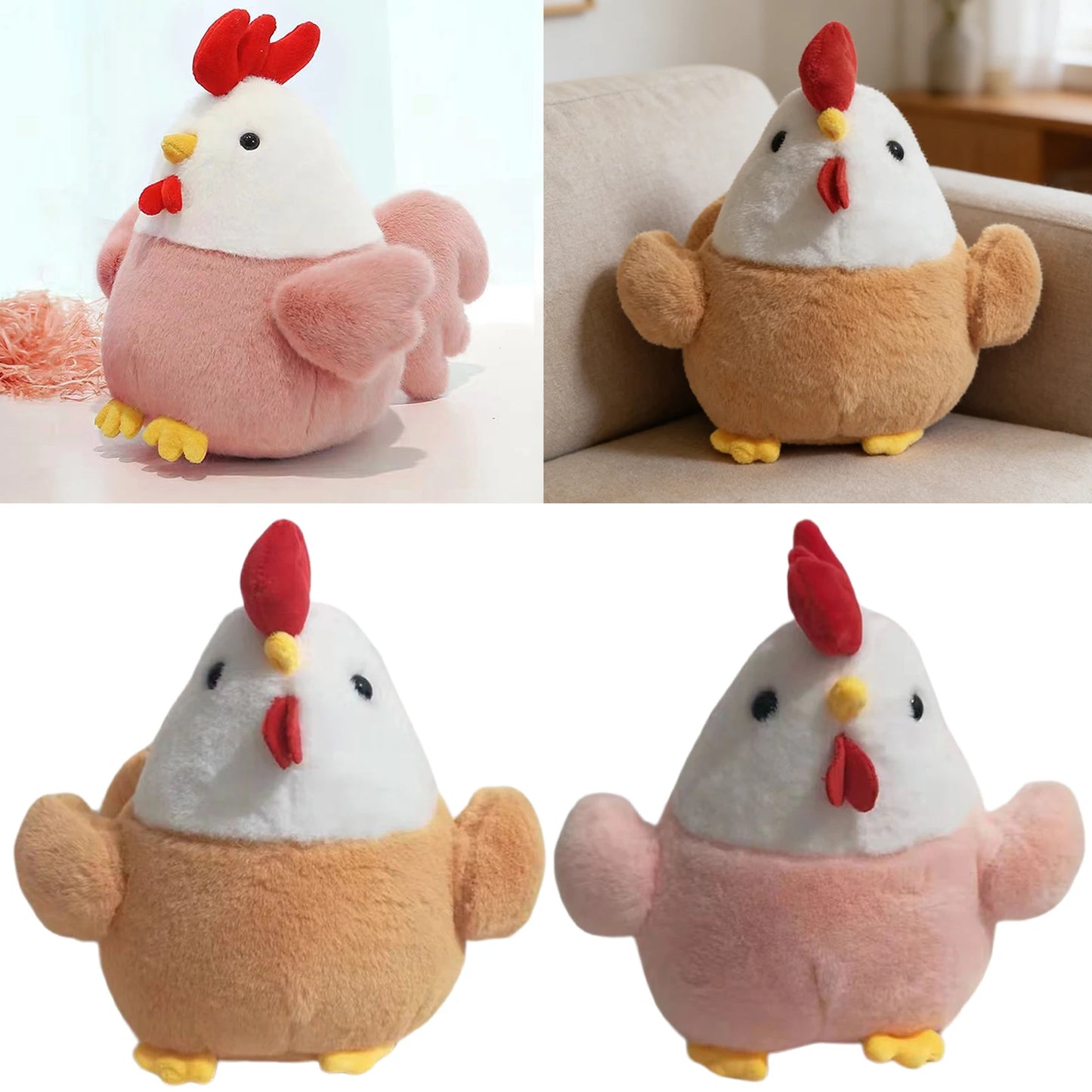 Chicken Plush Toy Soft Fluffy Chicken Stuffed Animal Super Soft Hugging Cuddly Doll Pillow For Room Decor Present For Friends