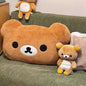 In Stock Rilakkuma Bear Plush Pillow Dual Sided Large Soft Bedside Cushion Nap Pillow Dormitory Stuffed Doll Gift For Girlfriend