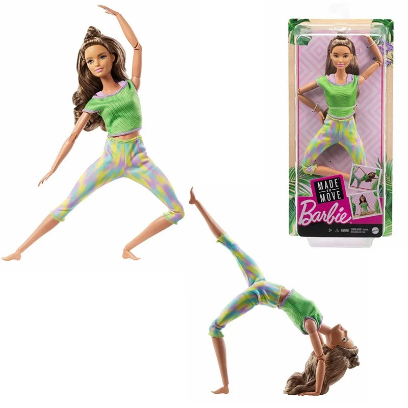 Authentic Barbie Doll with Yoga Poses Changeable Styles Multiple Joints Moving Collectible Toy for Kids And Adults