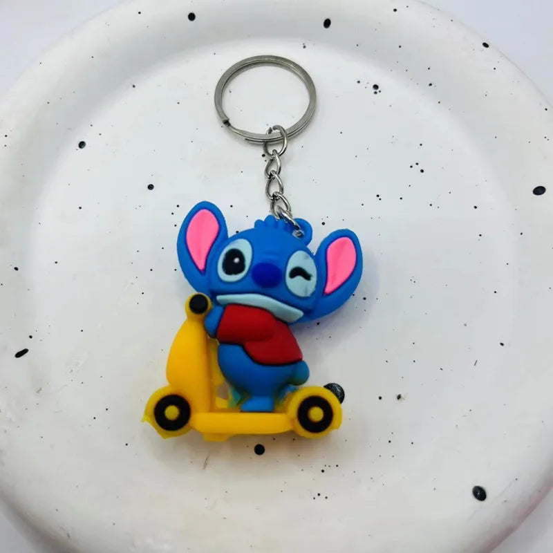 10Pcs/Lot Cartoon Keychain Cartoon Lilo & Stitch Cute Doll Keyring Ornament Key Chain Car Kids Gifts