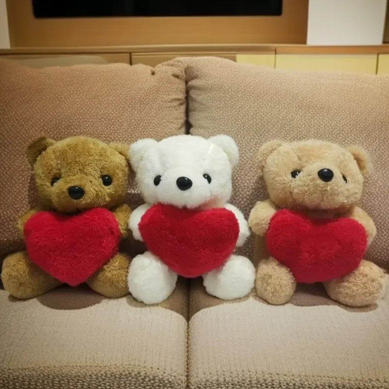 1-5PCS Valentine’s Day Bear Plush Toy Cute Heart-Hugging Stuffed Animal Doll Soft Love Bear Gift for Christmas  Anniversaries