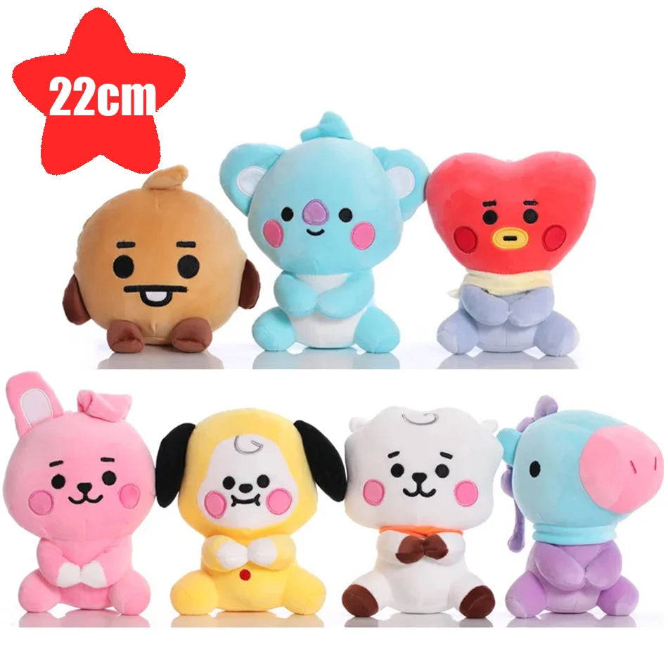 Hot BTed 21Plush Toys Kawaii Mini Keychain Anime Pendant Ornament for Kids 12-22cm Bt Peripherals Soft Stuffed Animals Doll Gift