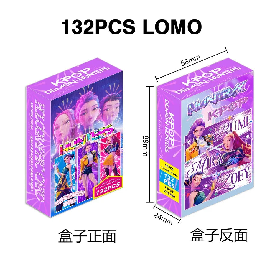 132Pcs/Box Anime Kpop Devil Hunter Collectible Card Set Gaming LOMO Cards Lase Holographic Card Children's Toy Birthday Gift