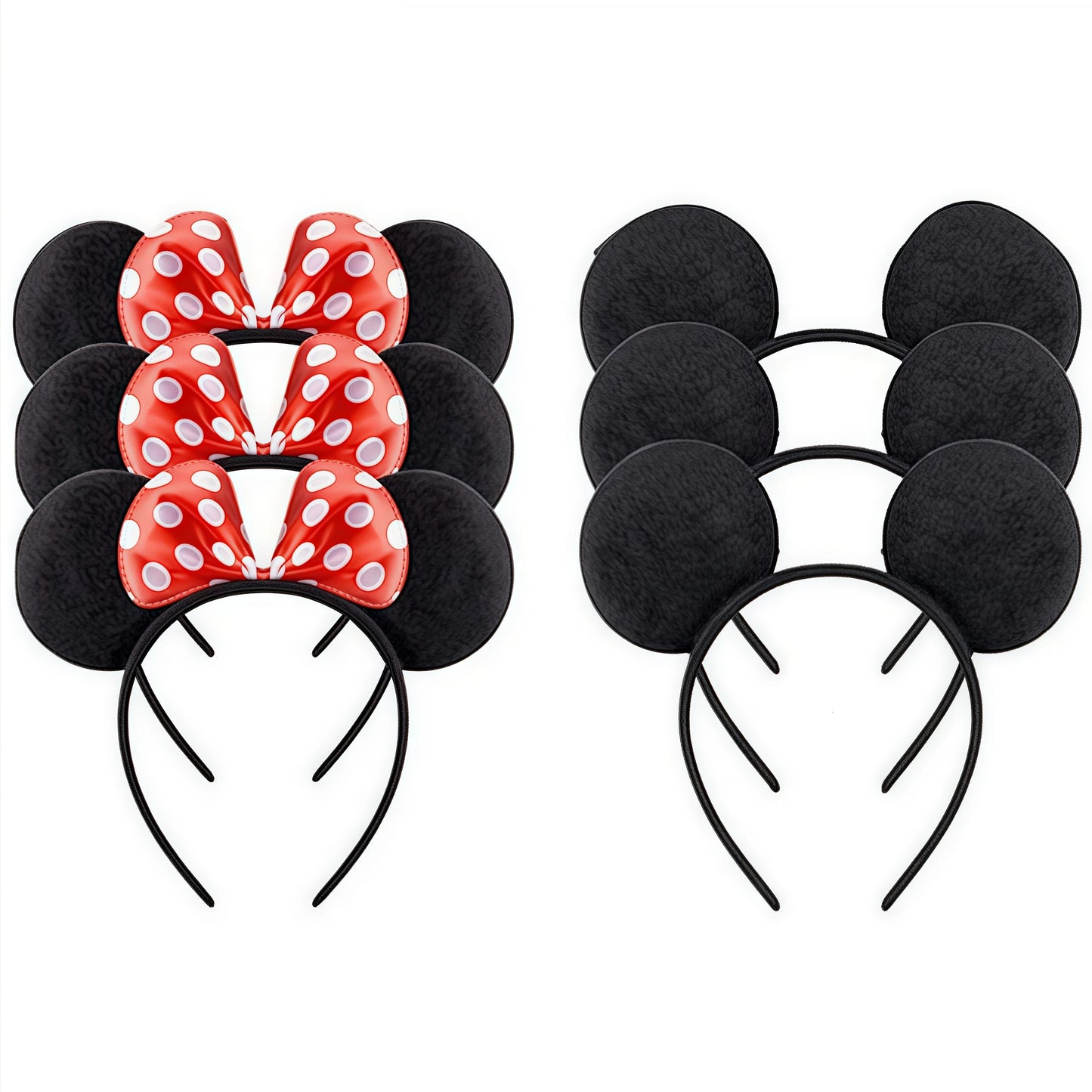Mickey Ear Headband Hair Ornament Minnie Mickey Mouse Bow Headband Princess Hair Accessory Girls Birthday Party Gift Supplies