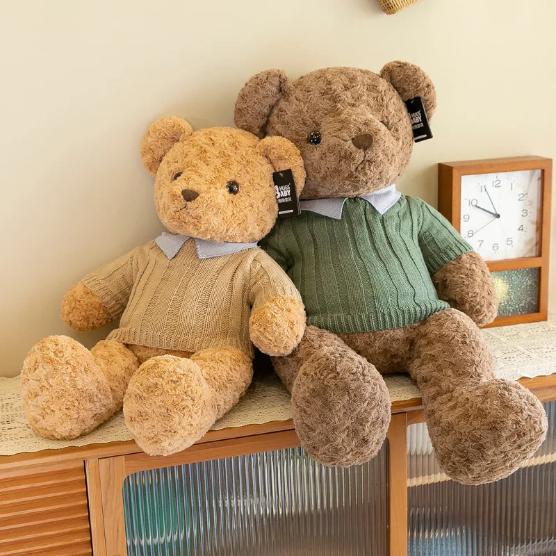 Brown Bear Toy Princess Plush Doll A Bear In A Sweater A Girl'S Birthday Present Boy'S Couch Pillow Bear Doll 30cm And 40cm