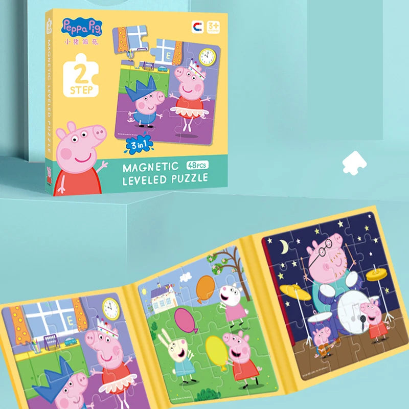 Peppa Pig Magnetic Puzzle Children's early Education Educational Toys George Character Cartoon Puzzle Birthday Gift
