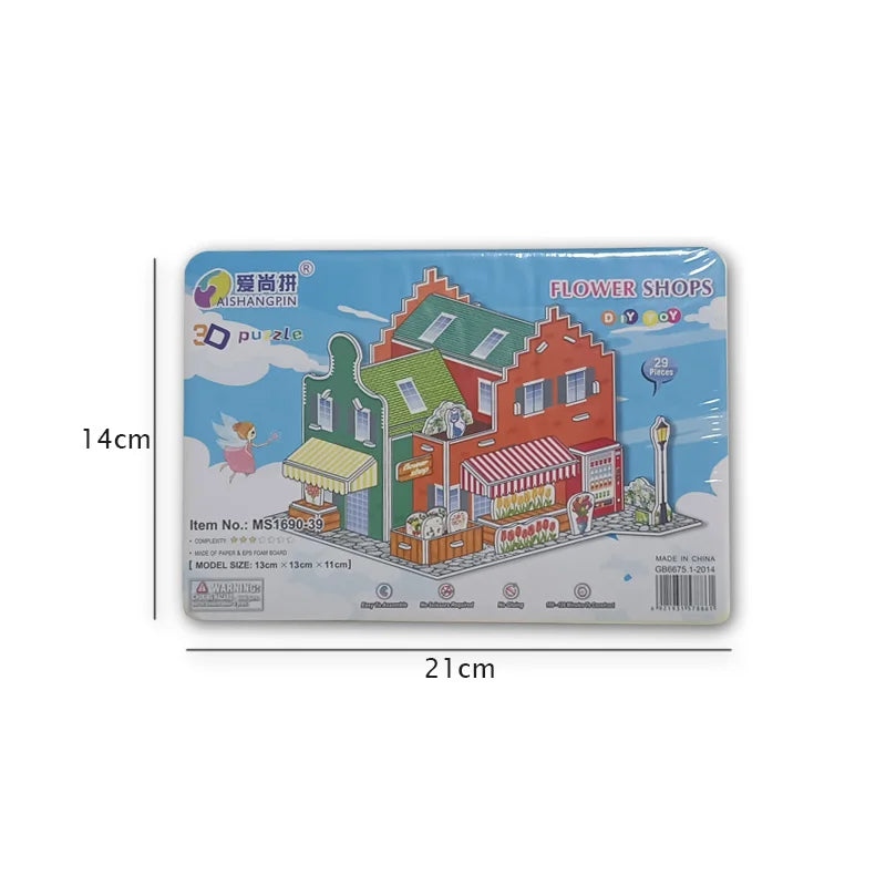 Villa House Castle Building Model 3D Cardboard Puzzle Jigsaw Toys Children's Interest Educational Toys Kids Gift