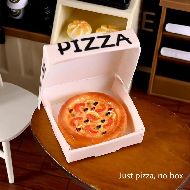 10 PCS Dollhouse Miniature Simulated Pizza Model Kitchen Food Accessories For Doll House Decor Kids Pretend Play Toys Gift