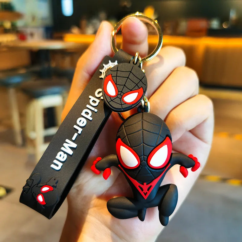 Classic SpiderMan Keychain Pendant Disney Marvel Amazing Inverted Silk Stereo Doll Car Hanging Decor Keychain Birthday Gift Toys