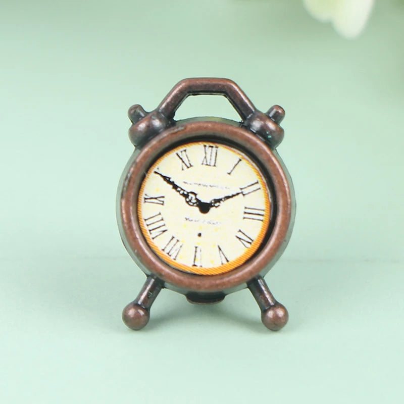 1Pc 1:12 Dollhouse Miniature Alarm Clock Model Doll Home Room Decoration Toy