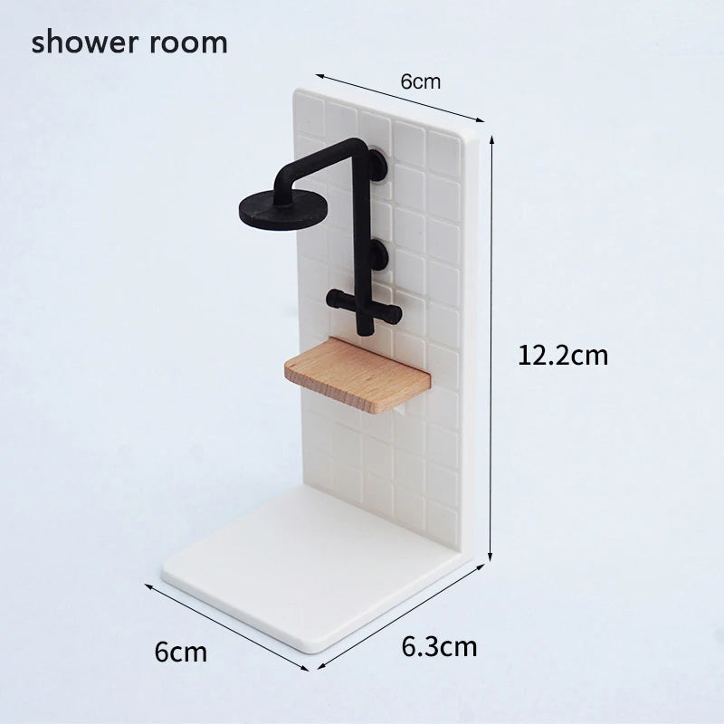 1/12 Dollhouse Simulation Washbasin Tub Toilet Model Dollhouse Bathroom Decor Dolls House Miniature Furniture Accessories