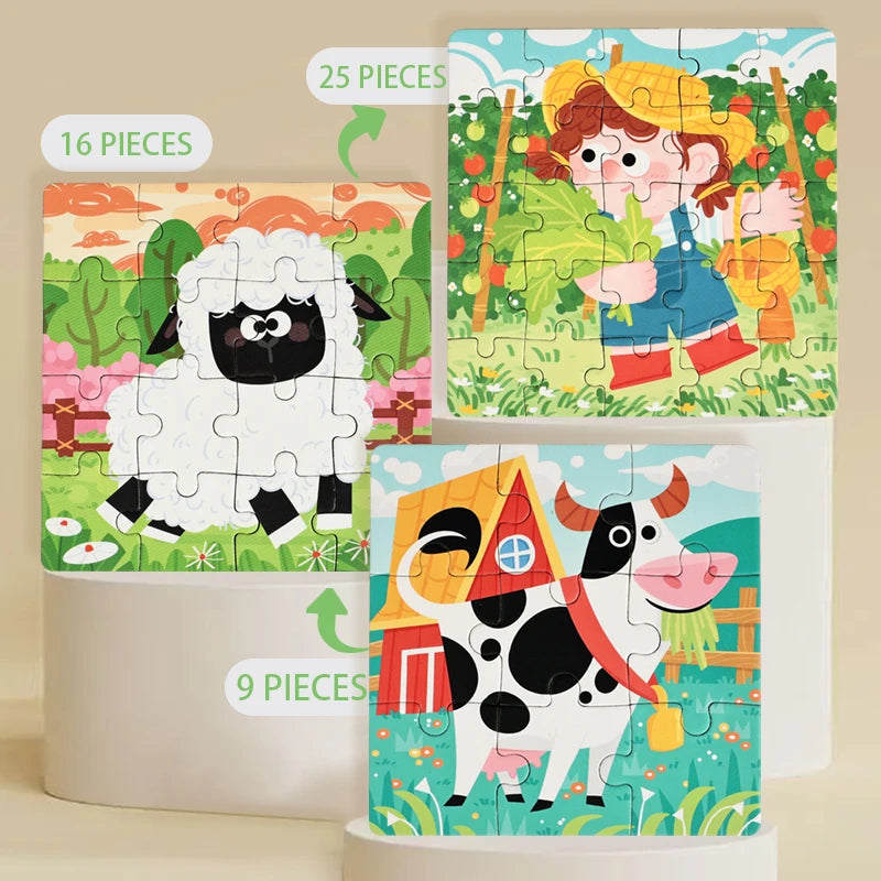 New Kids Magnetic Puzzle Games - Quiet Cartoon Animal Jigsaw Book Montessori Baby Educational Toy Early Learning Children's Gift