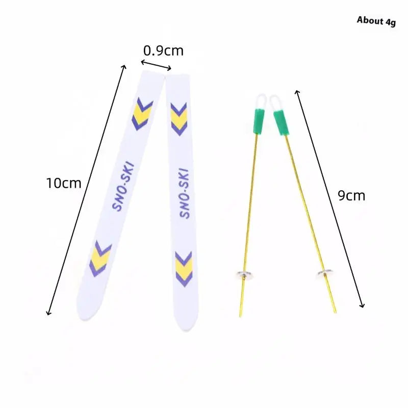 1Set Dollhouse Miniature Wooden Ski Board Christmas Scene Decoration Dolls House Xmas Accessories Kids Toys Gift
