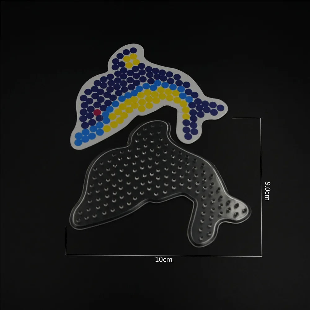 5mm Hama Beads Template with Color Paper Plastic Stencil Jigsaw Perler Puzzles Pixel Beads Diy Transparent Shape Puzzle Pegboard