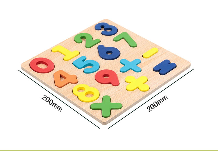 Kids Alphabetic Arithmetic Number Geometric Shapes Wooden Puzzle Montessori Preschool Learning Educational Game Toy for Children