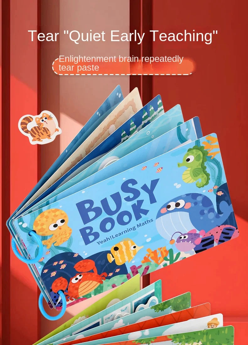 Busy Book Sticker Quiet Book for Kids Montessori Early Educational Toy Toddlers Matching Puzzles Game Baby Learning Toys Gifts