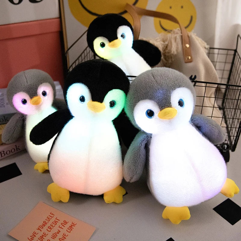 25/30cm Cartoon Shiny Penguin Toy Luminous Pillow Soft Stuffed Plush Glowing Dolls Led Light Toys Gift For Kids Children Girls