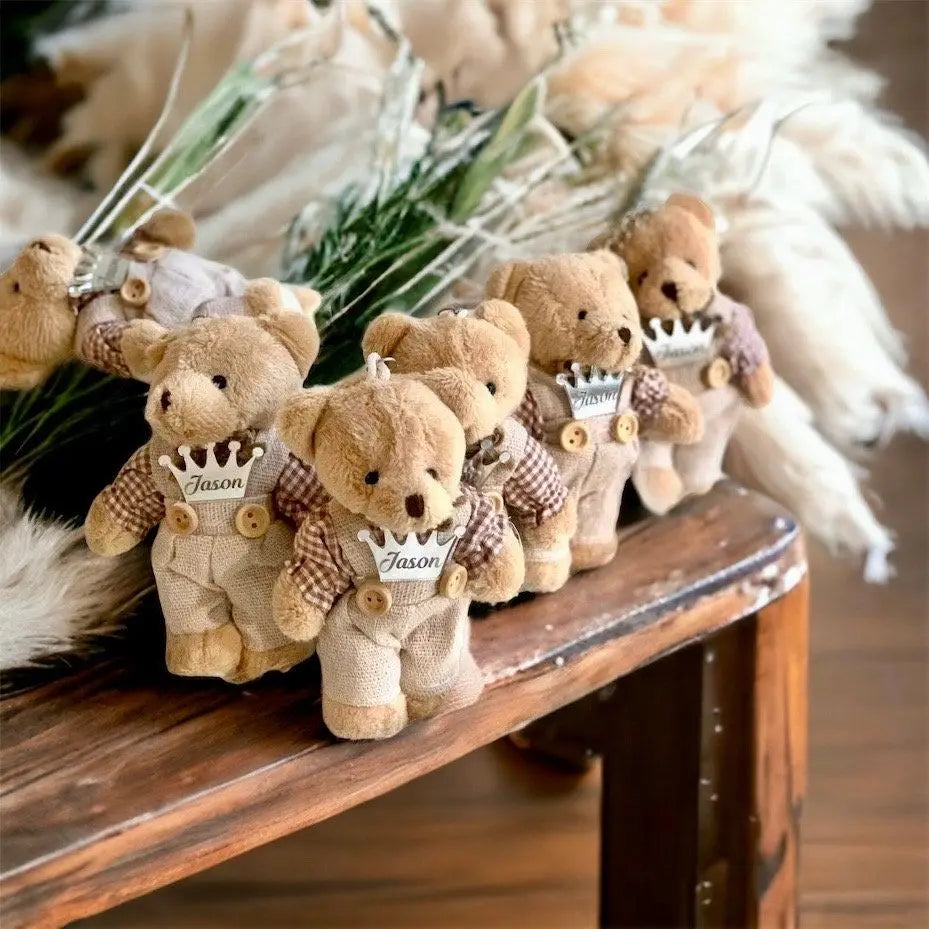 12-48Pcs Mini Joint Teddy Bear Stuffed Animal Plush Toys Wedding Gift Box Doll Toy for Birthday Cake Wedding Decor Party Favors