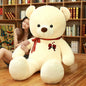 Cute Giant Grey Teddy Bear Plush Toy Soft Stuffed Bear Doll with Heart Embroidery Perfect Birthday Christmas Gift for Kids Decor