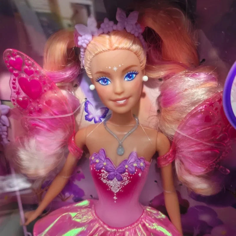 Pre sale new Genuine Barbie Princess Doll Color Changing Dream Butterfly Fairy Toy Girls Dolls Collectible Figures Birthday Gift