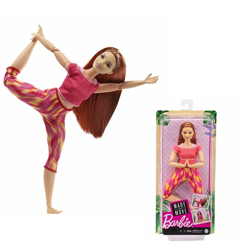Authentic Barbie Doll with Yoga Poses Changeable Styles Multiple Joints Moving Collectible Toy for Kids And Adults
