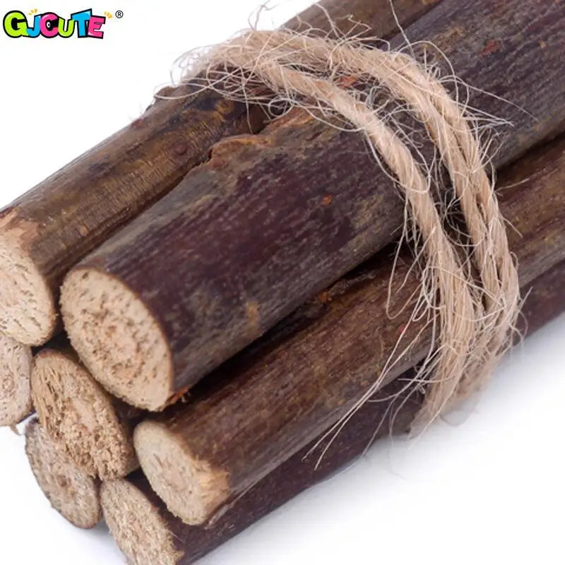1Pc or 3 Bundles/Set Dollhouse Miniature Bonfire Firewood Model Living Scene Decor Kids Pretend Play Toy Doll House Accessories