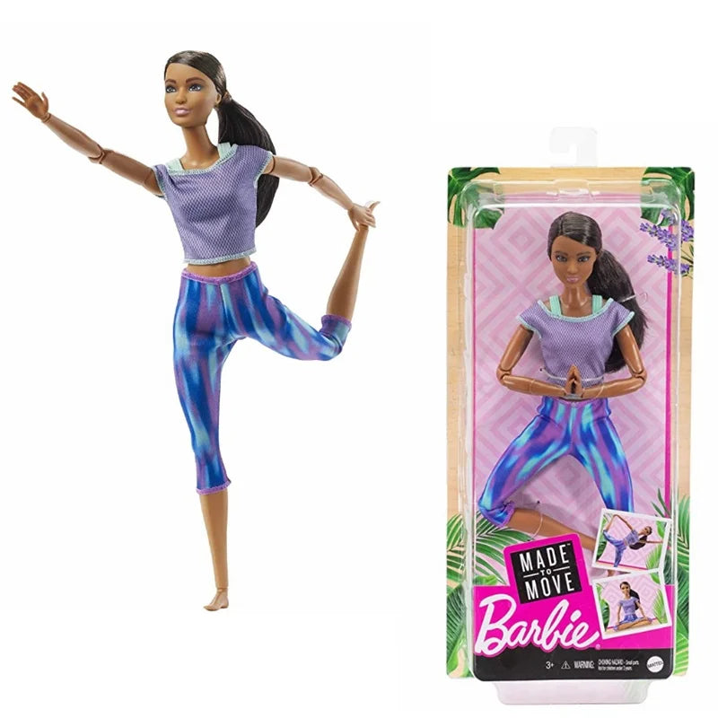 Authentic Barbie Doll with Yoga Poses Changeable Styles Multiple Joints Moving Collectible Toy for Kids And Adults