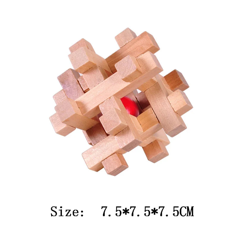 Wooden Luban Lock Unlock Interlock Game Brain Teaser Puzzle Inteligencia Rompecabezas 3D De Madera Montessori Educational Toys